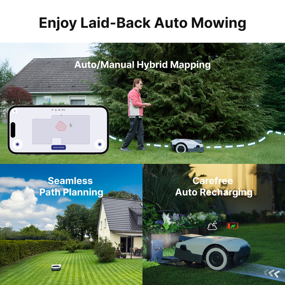 ANTHBOT Genie 600E Smart AI Robot Lawn Mower - No Wire